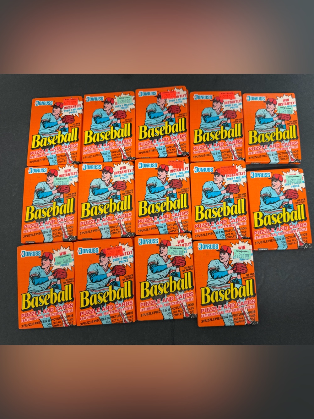 NIP LOT OF 14 1990 DONRUSS BASEBALL CARDS SEALED PACKS CARL YASTRZEMSKI PUZZLE